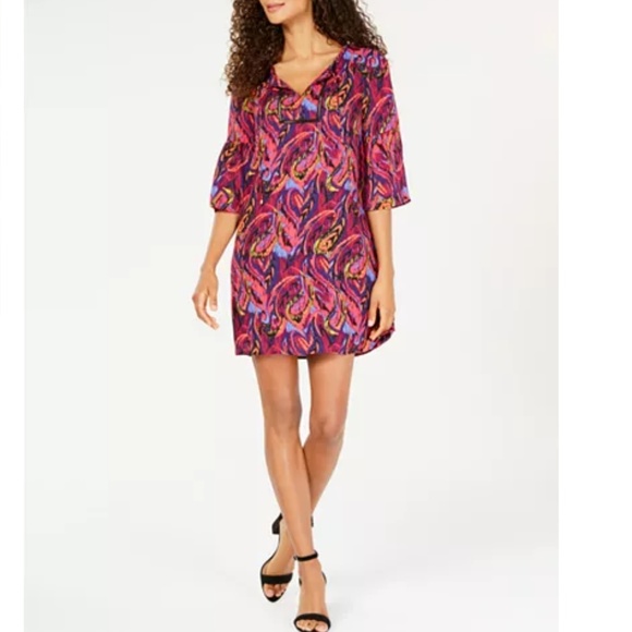 Pappagallo Dresses & Skirts - NWT Pappagallo Printed Shift Bell Sleeve Dress 14